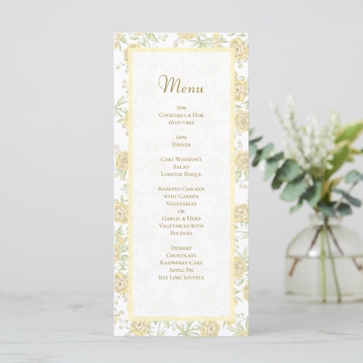 Yellow Rose Wedding Menus (Debout devant)