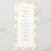 Yellow Rose Wedding Programs Menu (Voorkant)