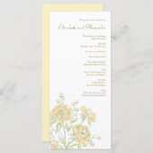 Yellow Rose Wedding Programs Menu (Voorkant / Achterkant)