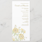 Yellow Rose Wedding Programs Menu (Voorkant)