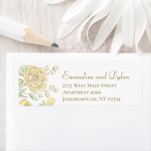 Yellow Rose Wedding Return ADdress Etiket (Insitu)