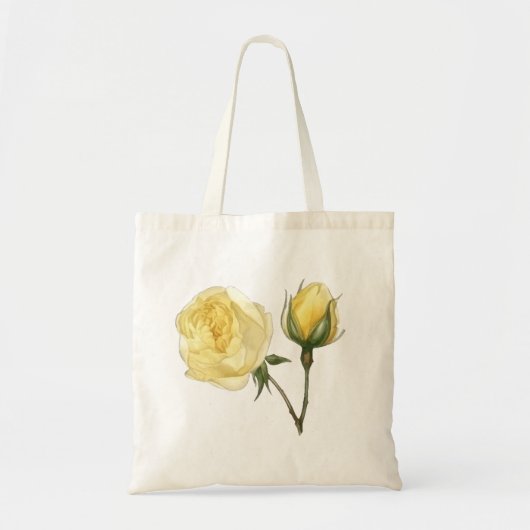 "Yellow Rose with Bud" canvas tas (Voorkant)