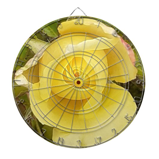 Yellow Rosebud Dartbord (Voorkant)