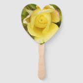 Yellow Rosebud Handwaaier (Achterkant)