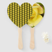 Yellow Rosebud Handwaaier (Voorkant en achterkant)