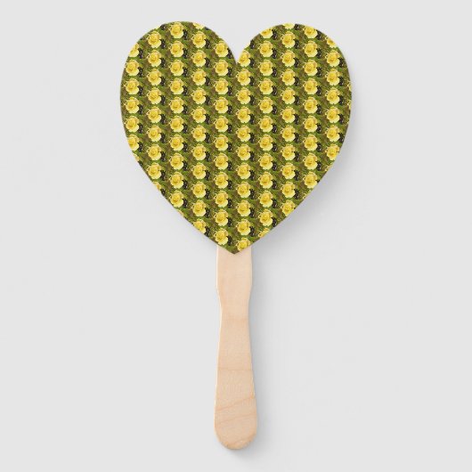 Yellow Rosebud Handwaaier (Voorkant)