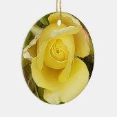 Yellow Rosebud Keramisch Ornament (Rechts)