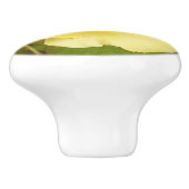 Yellow Rosebud Keramische Knop (Zijkant)