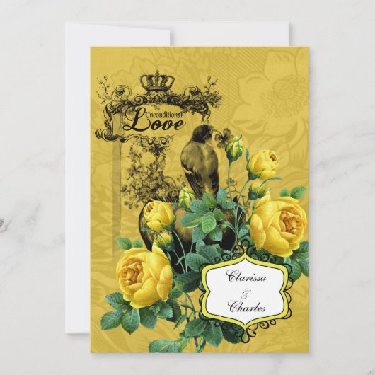 Yellow Roses 5x7 Weddenschap Kaart (Voorkant)