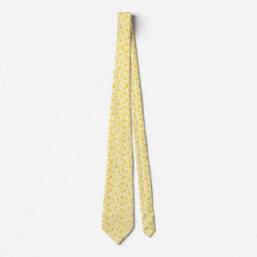 Yellow Roses and leaves pattern Stropdas (Voorkant)