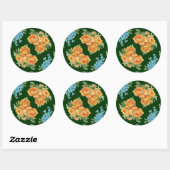 Yellow Roses Blue Flowers op groene Sticker (Vel)