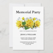 Yellow Roses Floral Memorial Kaart (Voorkant)