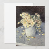 Yellow Roses in a Vase van Caillebott Impressionis Bedankkaart (Voorkant / Achterkant)