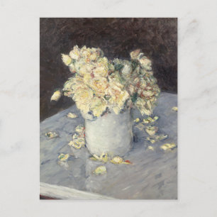 Yellow Roses in a Vase van Caillebott Impressionis Briefkaart