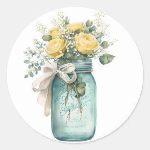 Yellow Roses in een pot Stickers