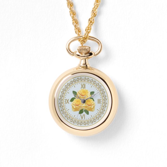 Yellow Roses Ketting horloge (Voorkant)