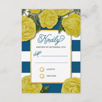 Yellow Roses Response-Kaart RSVP Kaartje