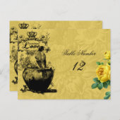Yellow Roses Tafelnummer Briefkaart (Voorkant / Achterkant)