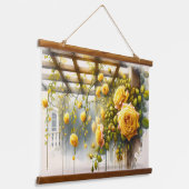 Yellow Roses Waterverf Garden Hangend Wandkleed (Gebogen)