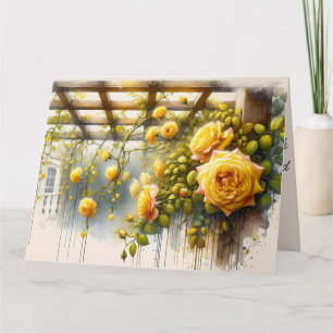 Yellow Roses Waterverf Garden Kaart