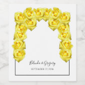 Yellow Roses Wedding Wijn Etiket (Enkel label)
