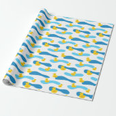 Yellow Rubber Duck Pattern Cadeaupapier (Uitgerold)