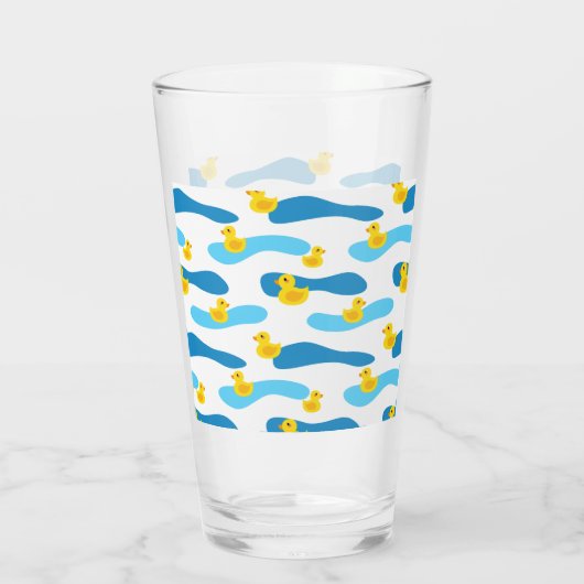 Yellow Rubber Duck Pattern Glas (Achterkant)