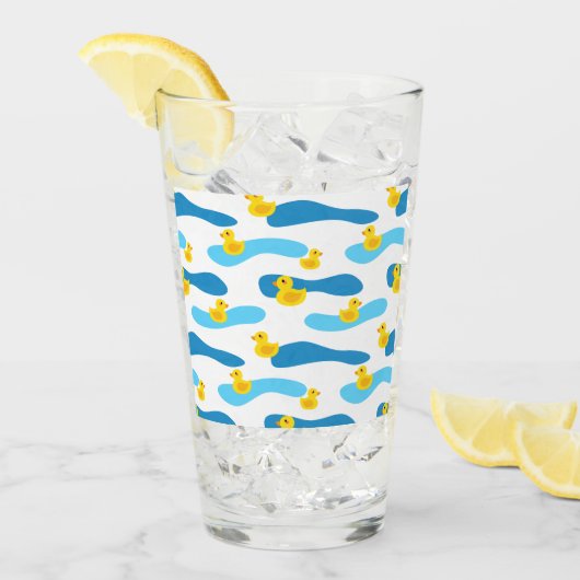 Yellow Rubber Duck Pattern Glas (Voorkant ijs)