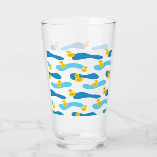 Yellow Rubber Duck Pattern Glas (Voorkant)