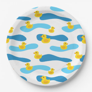 Yellow Rubber Duck Pattern Papieren Bordje