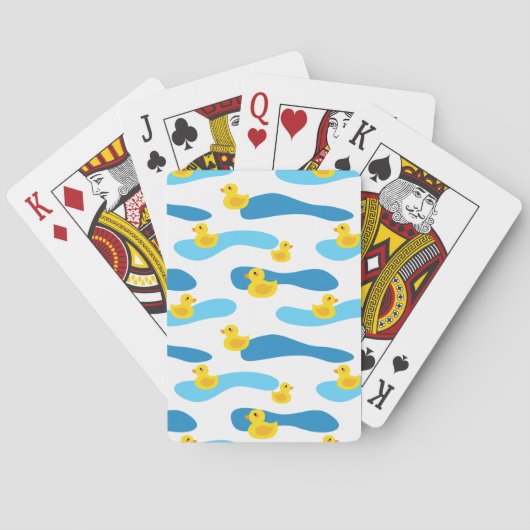 Yellow Rubber Duck Pattern Pokerkaarten (Achterkant)
