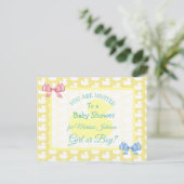 Yellow Rubber Duckie Baby'Shower Invitation Briefkaart (Staand voorkant)