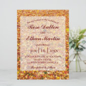 Yellow Rustic Autumn Wedding Invitations Kaart (Staand voorkant)
