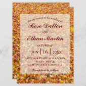 Yellow Rustic Autumn Wedding Invitations Kaart (Voorkant / Achterkant)