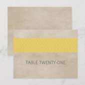 Yellow Rustique Damask Numéro de table Carte posta (Devant / Derrière)