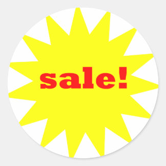 Yellow Sale ronde stickers