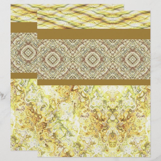 Yellow Sampler Scrapbook Paper 2-Sided Page (Voorkant / Achterkant)