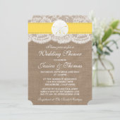 Yellow Sand Dollar Beach Wedding Shower Kaart (Staand voorkant)