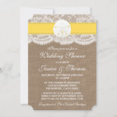 Yellow Sand Dollar Beach Wedding Shower Kaart (Voorkant)