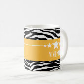 Yellow Sassy Star Zebra Mug (Devant droit)