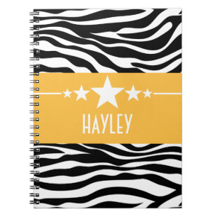 Yellow Sassy Star Zebra Notitieboek