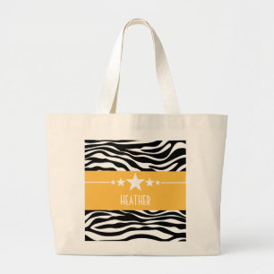 Yellow Sassy Star Zebra Sac fourre-tout