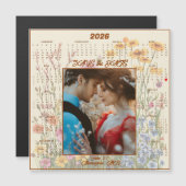 Yellow Save the Date Engaged Couple Magnetic  (Voorkant / Achterkant)