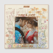 Yellow Save the Date Engaged Couple Magnetic (Voorkant)