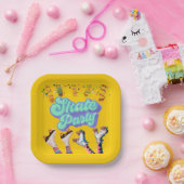 Yellow Schaats Party Papieren Bordje (Feest)