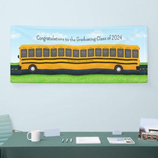 Yellow School Bus 16 Foto Custom Graduation Party Spandoek (Beurs)