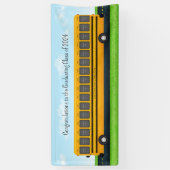 Yellow School Bus 16 Foto Custom Graduation Party Spandoek (Verticaal)