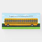 Yellow School Bus 16 Foto Custom Graduation Party Spandoek (Horizontaal)