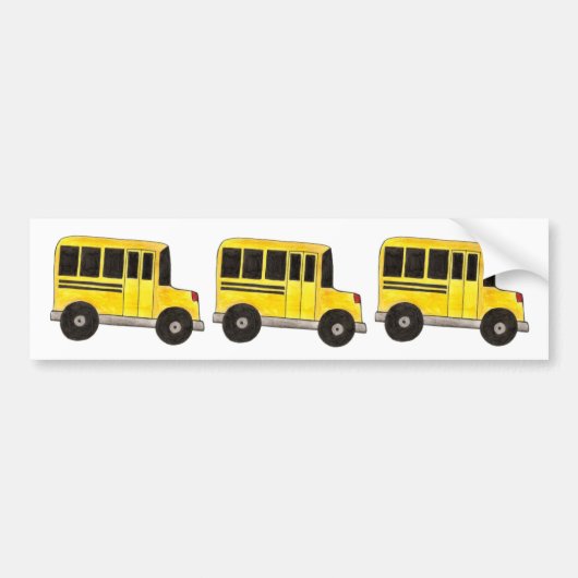 Yellow School Bus Buses Driver Gift Bumper Sticker (Devant)