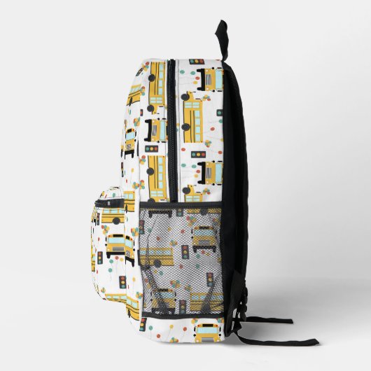 Yellow School Bus Party Kids Custom Name Bedrukte Rugzak (Rechts)